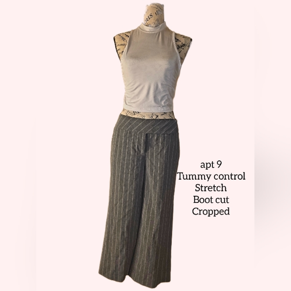Apt. 9 Women's Gray Striped Boot Cut Pants